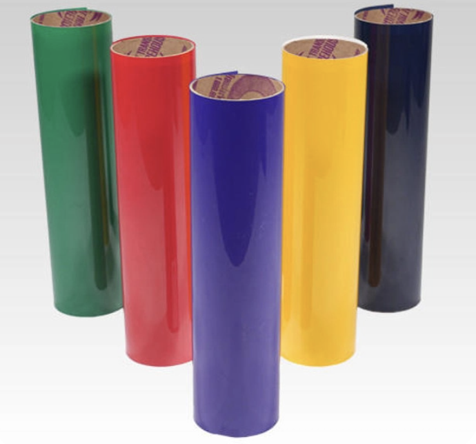 Colorful rolls of heat transfer vinyl 