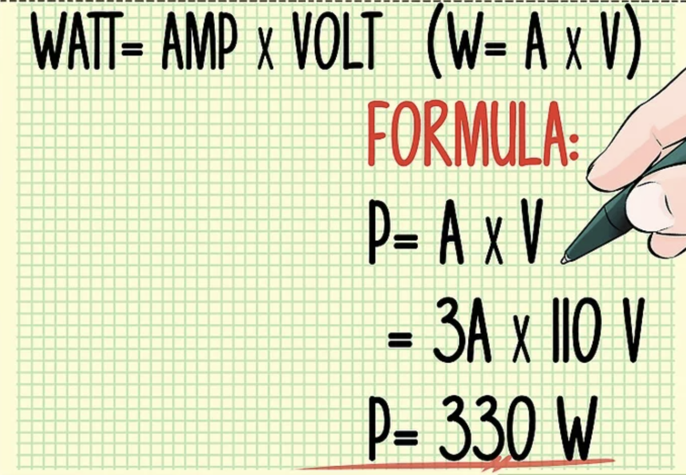 formula to determine wattage
